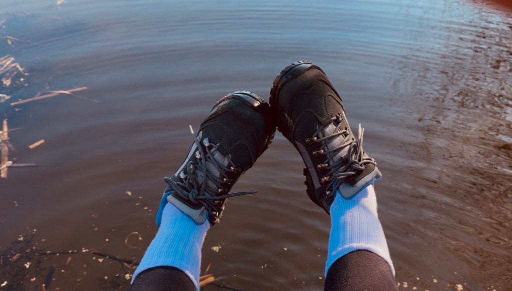 Legs over water